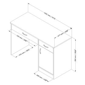 Home Office Work Desk in Black Finish