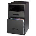 Black Metal 2-Drawer Filing Cabinet with Office Storage Shelf