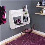 Modern Wall-Mount Laptop Computer Desk in White