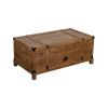 Rustic Single Drawer Mango Wood Coffee Table with Lift Top Storage & Compartments; Brown; DunaWest