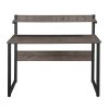 Home Office Computer Desk with Storage Shelves,Morden Simple Style Study Table with hutch(Brown) YJ