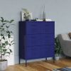 Drawer Cabinet Navy Blue 31.5"x13.8"x40" Steel