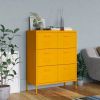 Drawer Cabinet Mustard Yellow 31.5"x13.8"x40" Steel