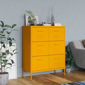 Drawer Cabinet Mustard Yellow 31.5"x13.8"x40" Steel