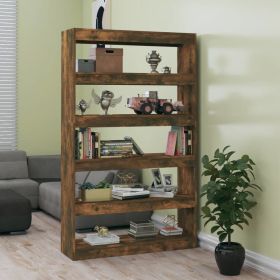 Book Cabinet/Room Divider Smoked Oak 39.4"x11.8"x65.4"