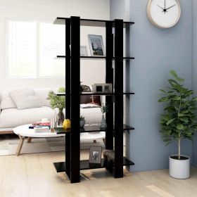 Book Cabinet/Room Divider Black 31.5"x11.8"x63" Chipboard