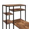 Home Office Computer desk with multiple storage shelves, Modern Large Office Desk with Bookshelf and storage space(Tiger)  YJ