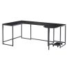 U-shaped Computer Desk, Industrial Corner Writing Desk with CPU Stand, Gaming Table Workstation Desk for Home Office(Black) YJ