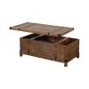 Rustic Single Drawer Mango Wood Coffee Table with Lift Top Storage & Compartments; Brown; DunaWest