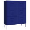 Drawer Cabinet Navy Blue 31.5"x13.8"x40" Steel