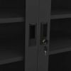 Office Cabinet with Planter Box Anthracite 35.4"x15.7"x50.4" Steel