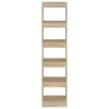 Book Cabinet/Room Divider Sonoma Oak 15.7"x11.8"x65.4"
