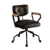 Hallie Office Chair in Vintage Black Top Grain Leather