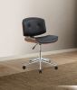 Camila Office Chair in Black PU & Walnut YJ