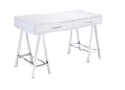 Coleen Desk in White High Gloss & Chrome
