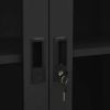 Office Cabinet Anthracite 35.4"x15.7"x70.9" Steel and Tempered Glass