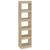Book Cabinet/Room Divider Sonoma Oak 15.7"x11.8"x65.4"