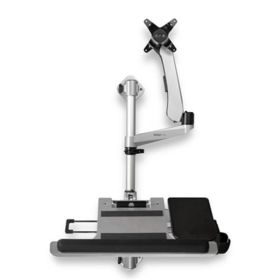 StarTech.com Wall Mount Workstation - Foldable Ergonomic Standing Desk - Height Adjustable 34" VESA Monitor Arm/Padded Keyboard/Mouse Tray