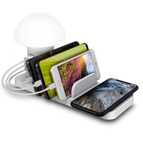 Trexonic 3-in-1 Desk Organizer with Wireless Charging Station with Reading Light