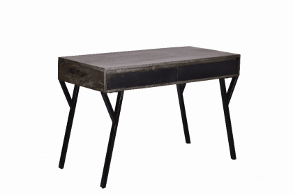 Spitiko Homes 2 Drawer Console Table Wood And Metal (Color: Pickel Grey / Black, size: 45.25"x21.5"x30")