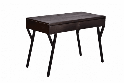 Spitiko Homes 2 Drawer Console Table Wood And Metal (Color: Walnut / Black, size: 45.25"x21.5"x30")