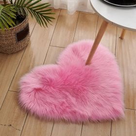 1pc Heart Shaped Area Rug;  Plush Faux-Fur Carpet For Living Room & Bedroom;  Home Decor (Color: Hot pink)