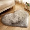 1pc Heart Shaped Area Rug;  Plush Faux-Fur Carpet For Living Room & Bedroom;  Home Decor