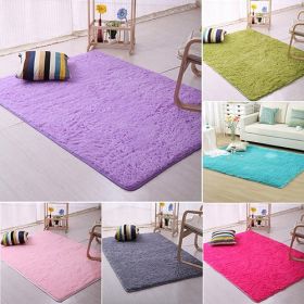 Plush Shaggy Soft Carpet Room Area Rug Bedroom Slip Resistant Door Floor Mat (Color: Grass Green, size: 60cm by 160cm)
