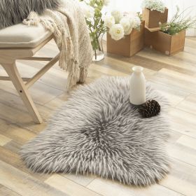 Ashler Faux Peacock Fur Shaped Rug Area Rug Soft Faux Sheepskin Rugs Fluffy Carpet for Bedroom;  Living Room;  Kids Room Mat (Color: light gray, size: 2x3 ft(60*90cm))