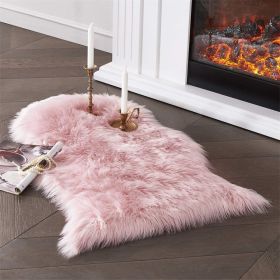 Ashler Faux Peacock Fur Shaped Rug Area Rug Soft Faux Sheepskin Rugs Fluffy Carpet for Bedroom;  Living Room;  Kids Room Mat (Color: light pink, size: 2x3 ft(60*90cm))