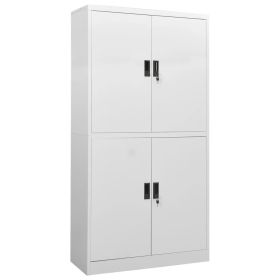 Office Cabinet Light Gray 35.4"x15.7"x70.9" Steel (Color: Grey)