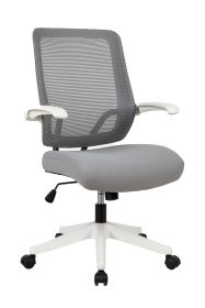 Task office chair with filp up arms; mid-mesh task chair; Max Upload 300lbs (Color: gray)