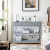 Console Table 3-Tier with Drawer and Storage Shelves