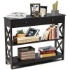 Console Table 3-Tier with Drawer and Storage Shelves