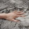 Ashler Faux Peacock Fur Shaped Rug Area Rug Soft Faux Sheepskin Rugs Fluffy Carpet for Bedroom;  Living Room;  Kids Room Mat